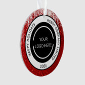 Modern Red Company Logo en naam Ornament (voorkant)