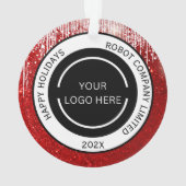 Modern Red Company Logo en naam Ornament (achterkant)