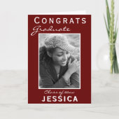 Modern Red Congrats Afstuderen Afstuderen-fotokaar Kaart (Voorkant)