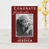 Modern Red Congrats Afstuderen Afstuderen-fotokaar Kaart (Gele Bloem)