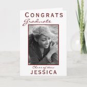 Modern Red Congrats Afstuderen Afstuderen-fotokaar Kaart (Voorkant)