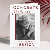 Modern Red Congrats Afstuderen Afstuderen-fotokaar Kaart