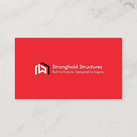 Modern Red Construction Bold Professional Visitekaartje (Achterkant)