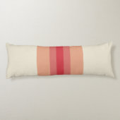 Modern Red Cream Striped Patroon Lichaamskussen (Achterkant)