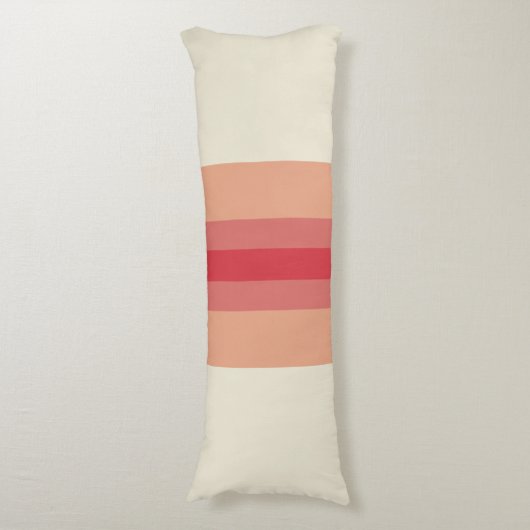 Modern Red Cream Striped Patroon Lichaamskussen (Voorkant Verticaal)