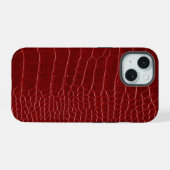 Modern Red Crocodile iPhone 15 Case (Achterkant horizontaal)