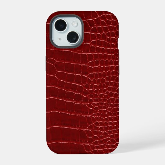 Modern Red Crocodile iPhone 15 Case (Achterkant)