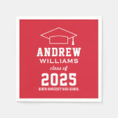 Modern Red Custom 2025 afstudeerfeest Servetten (Voorkant)