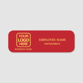 Modern Red Custom Business Name Tag