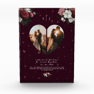 Modern Red Custom Heart-vormgeving voor haar en he Fotoblokken