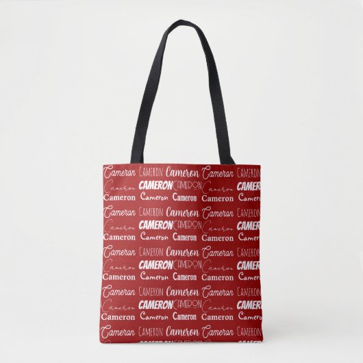 Modern Red Customized Name Collage Tote Bag (Voorkant)