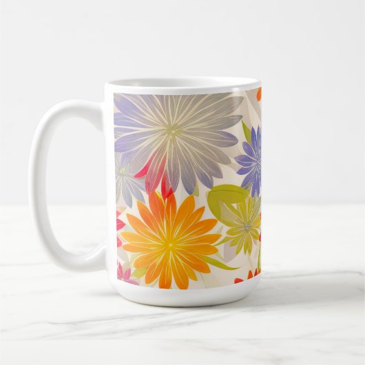 Modern Red Daisy BOHO-ontwerp Koffiemok (Links)