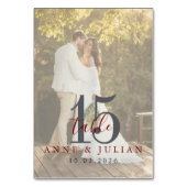 Modern  Red Daytime Wedding Table Seating Chart  Kaart (Achterkant)