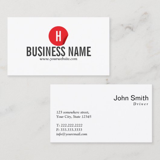 Modern Red Dot Driver Visitekaartje (Voorkant / Achterkant)