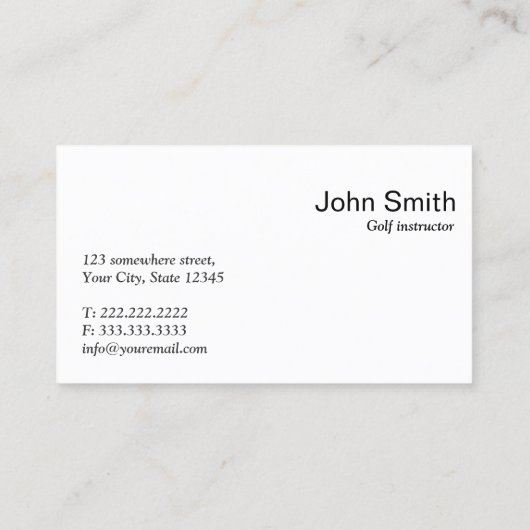 Modern Red Dot Golf Visitekaartje (Achterkant)