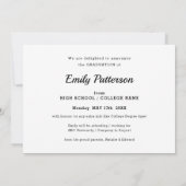 Modern Red Elegant Script Photo Afstuderen Aankondiging (Achterkant)