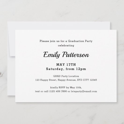 Modern Red Elegant Script Photo Afstuderen Kaart (Achterkant)