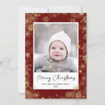 Modern Red Elegant Script Snowflakes Bokeh Overlay