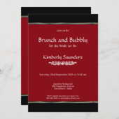 Modern Red en Black Brunch en Bubble Kaart (Voorkant / Achterkant)