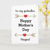 Modern Red en Gold Happy Moederdag Godmoeder Kaart (Gele Bloem)