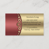 Modern Red en Gold Visitekaartje (Achterkant)