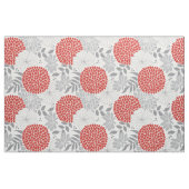 Modern Red en Gray Floral Fabric Stof (Fat Quarter)