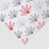 Modern Red en Grey Floral Pattern Tissuepapier (Detail)