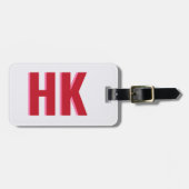 Modern Red en Pink Shadow Monogram Reisfeest Bagagelabel (Voorkant horizontaal)