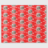 Modern Red en White 1 Fotoliefkerst Cadeaupapier (Vlak)