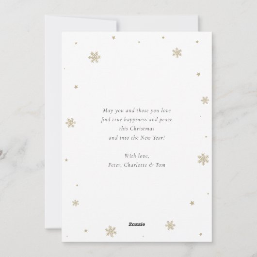 Modern Red Family Foto Merry kerstkaarten Feestdagenkaart (Achterkant)