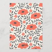 Modern Red Floral Cute Boho Baby Shower Kaart (Achterkant)