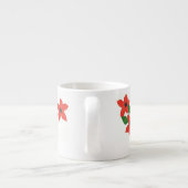 Modern Red Floral Design on White Espresso Kop (Achterkant)