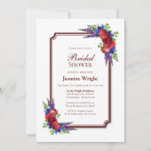 Modern Red Floral Vrijgezellenfeest Kaart (Voorkant)