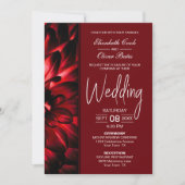 Modern Red Floral Wedding Kaart (Voorkant)