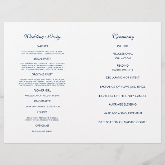 Modern Red Floral Wedding Programme (Achterkant)