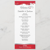 Modern Red Floral Wedding Programme Programmakaart (Voorkant)