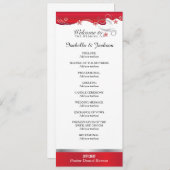 Modern Red Floral Wedding Programme Programmakaart (Voorkant / Achterkant)