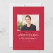 Modern Red Frame 2 Photo Graduation Aankondiging (Achterkant)