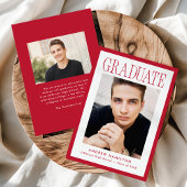 Modern Red Frame 2 Photo Graduation Aankondiging