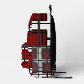 Modern Red Geometric Art Backpack | Top-Selling  Bedrukte Rugzak (Rechts)