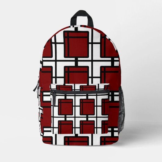 Modern Red Geometric Art Backpack | Top-Selling  Bedrukte Rugzak (Voorkant)