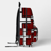 Modern Red Geometric Art Backpack | Top-Selling  Bedrukte Rugzak (Links)