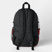 Modern Red Geometric Art Backpack | Top-Selling  Bedrukte Rugzak (Achterkant)