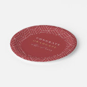 Modern Red Geometric Graduation Party Papieren Bordje (Gekanteld)