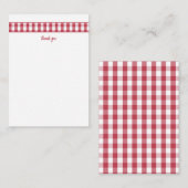 Modern Red Gingham bedankt je notities (Voorkant / Achterkant)