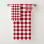 Modern Red Gingham Pattern Bad Handdoek (Insitu)
