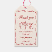 Modern Red Girls Night Dinner Party Cadeaulabel (Voorkant)