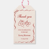 Modern Red Girls Night Dinner Party Cadeaulabel (Voorkant)