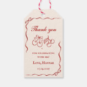 Modern Red Girls Night Dinner Party Cadeaulabel (Achterkant)