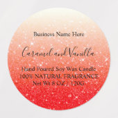 Modern Red Glitter Candles Labels (Design 1)
